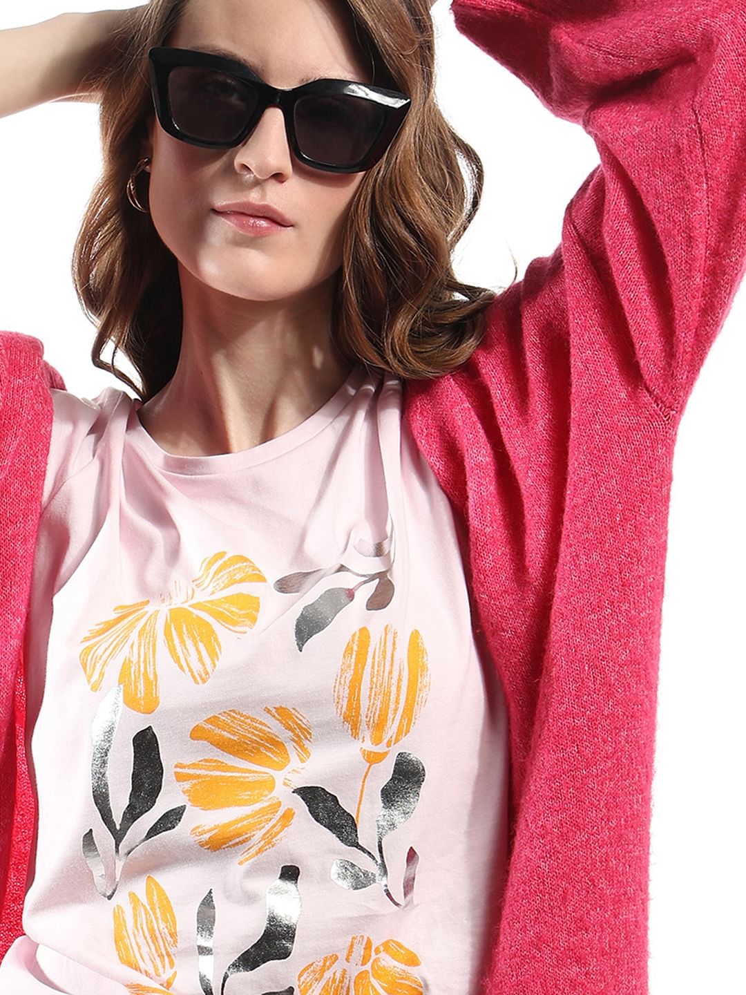Light Pink Floral Print T-Shirt