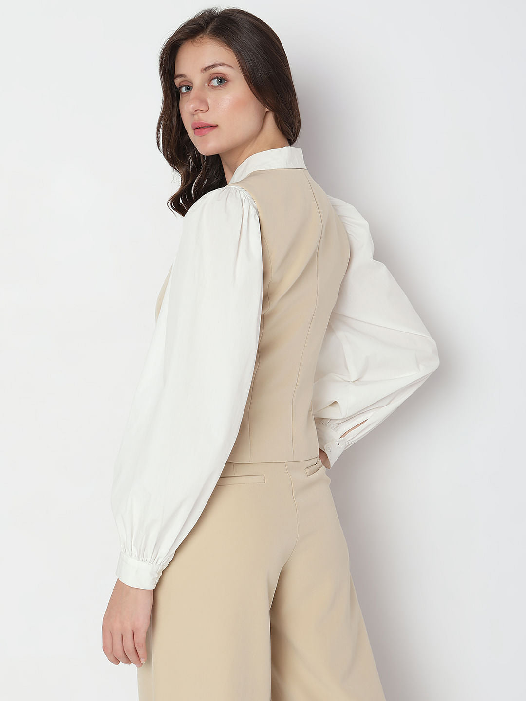 Beige Slim Fit Waistcoat