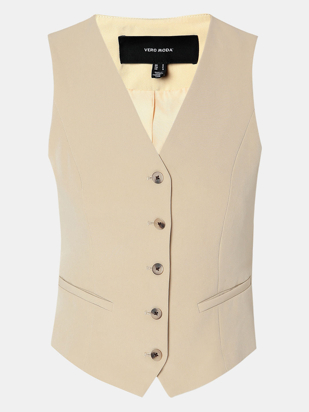 Beige Slim Fit Waistcoat