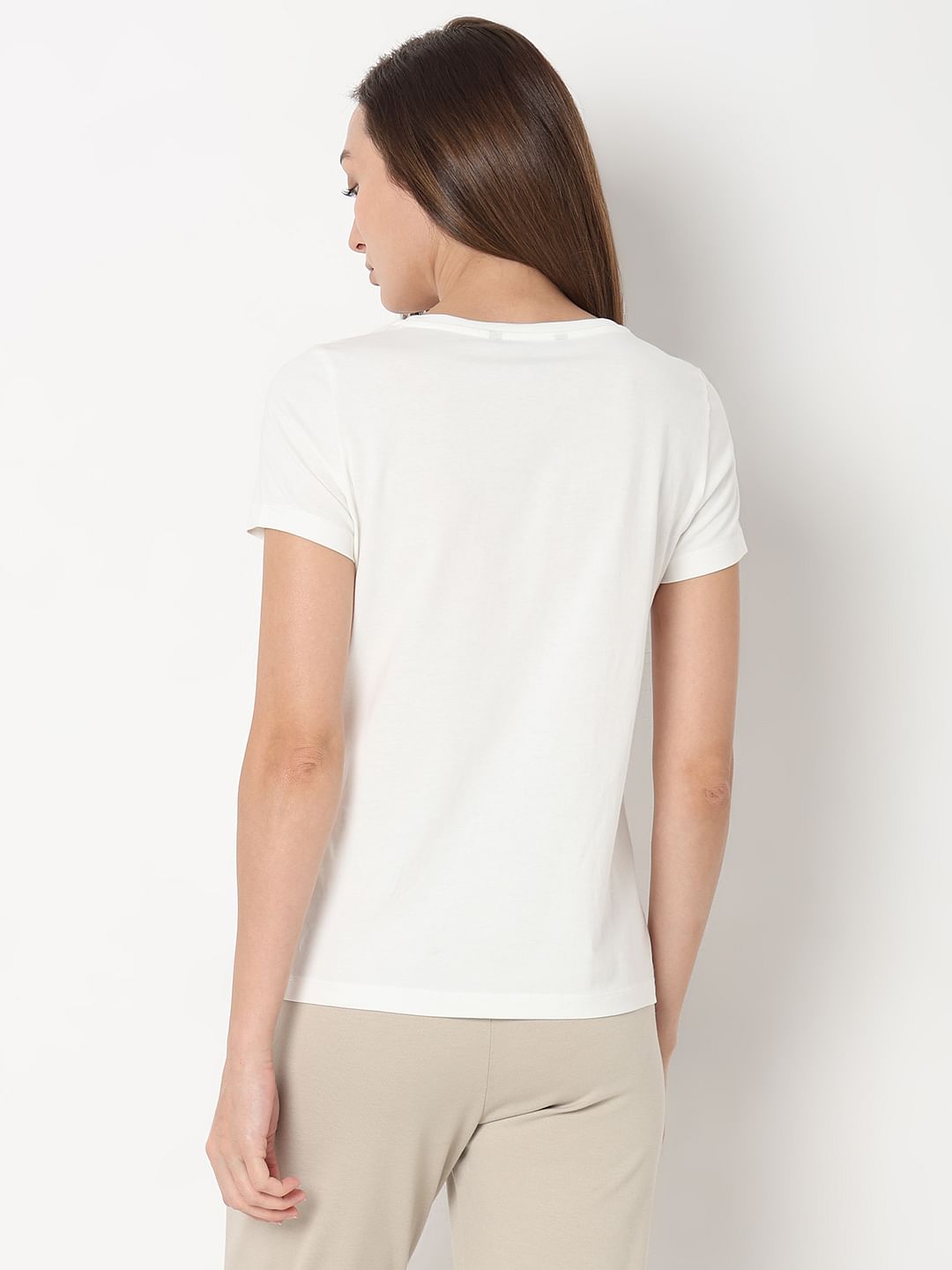 White Graphic Print T-Shirt