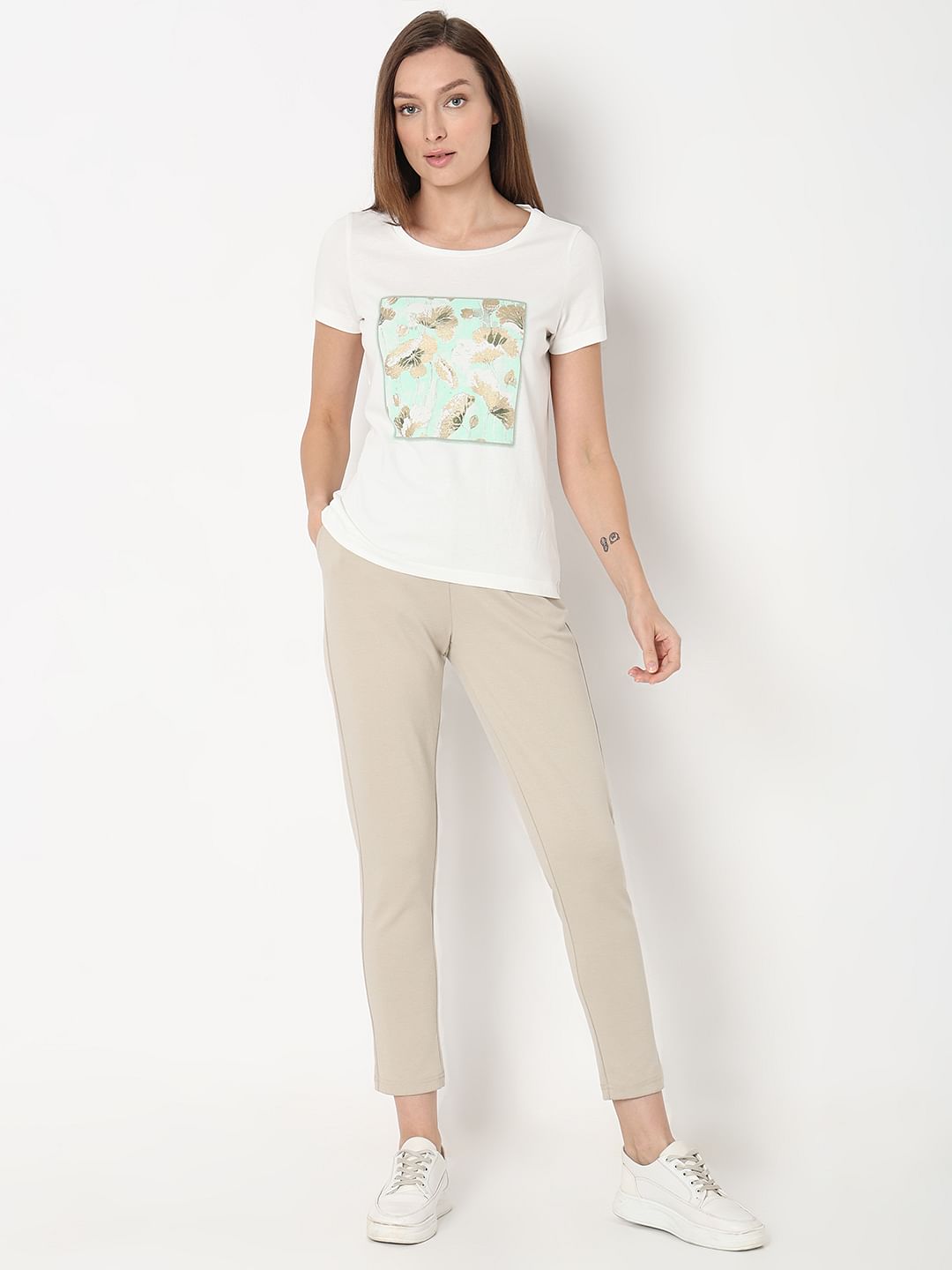 White Graphic Print T-Shirt