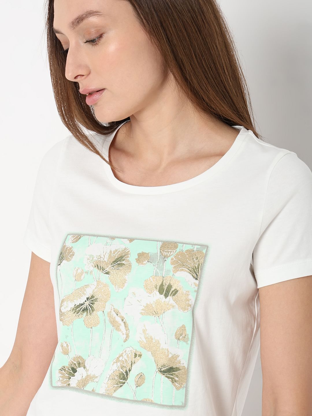White Graphic Print T-Shirt