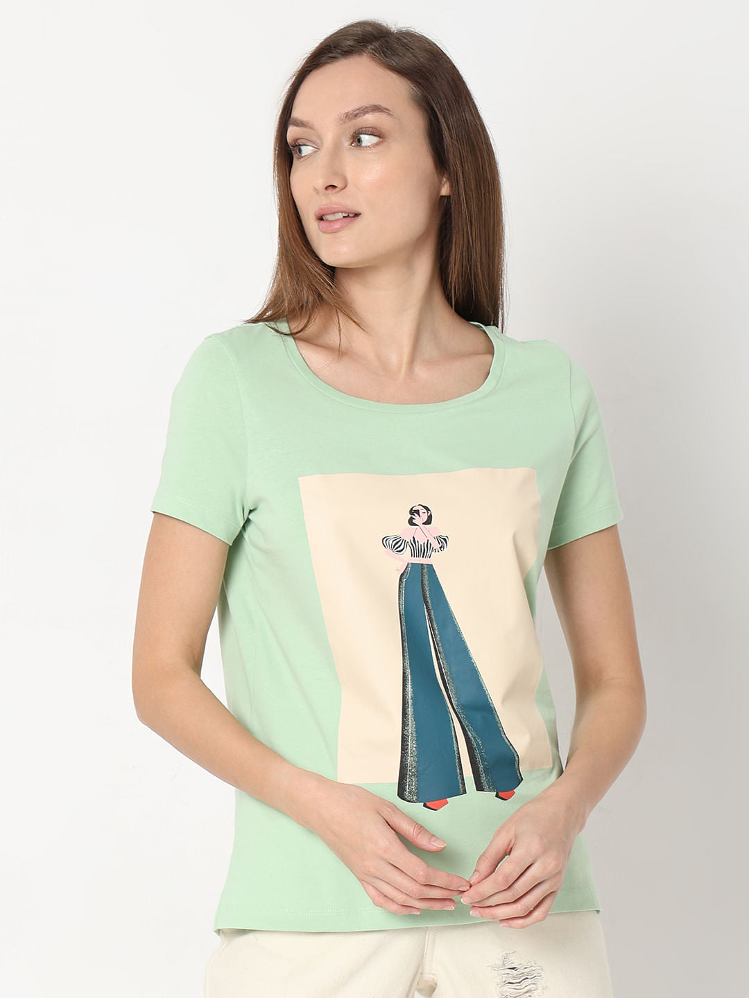 Green Graphic Print T-Shirt