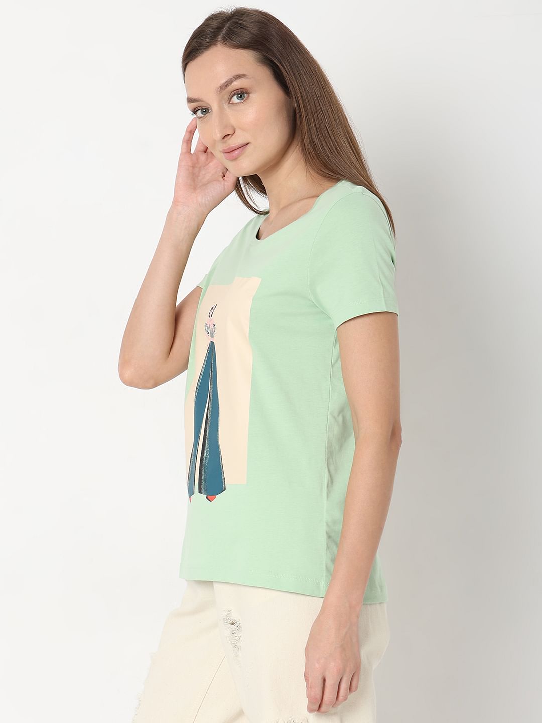 Green Graphic Print T-Shirt