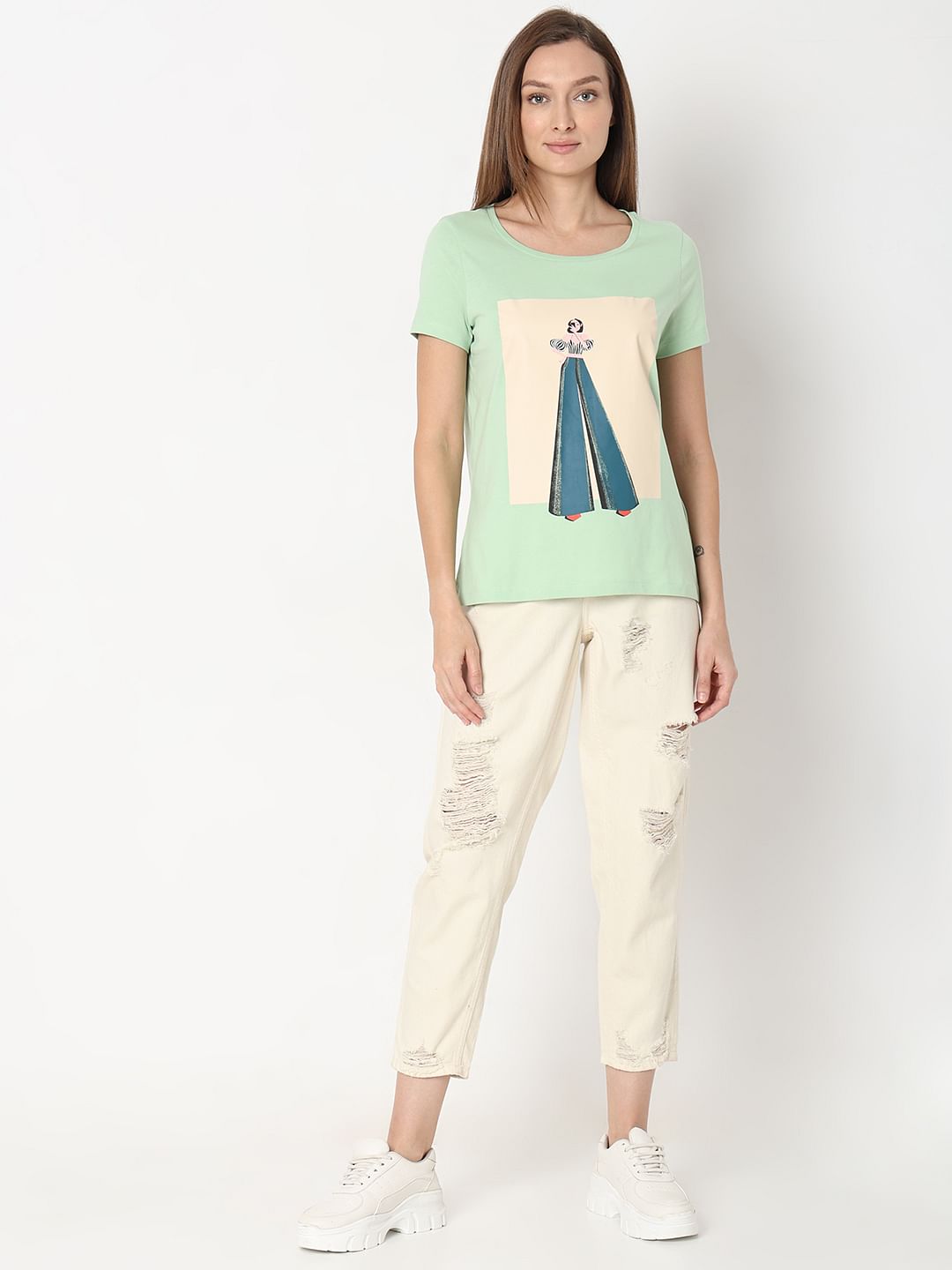 Green Graphic Print T-Shirt