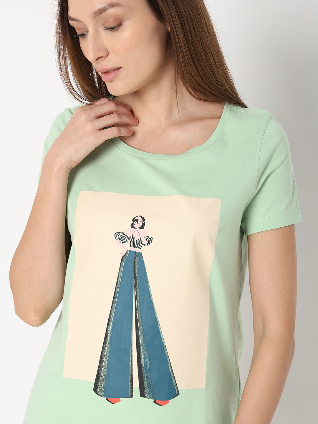 Green Graphic Print T-Shirt