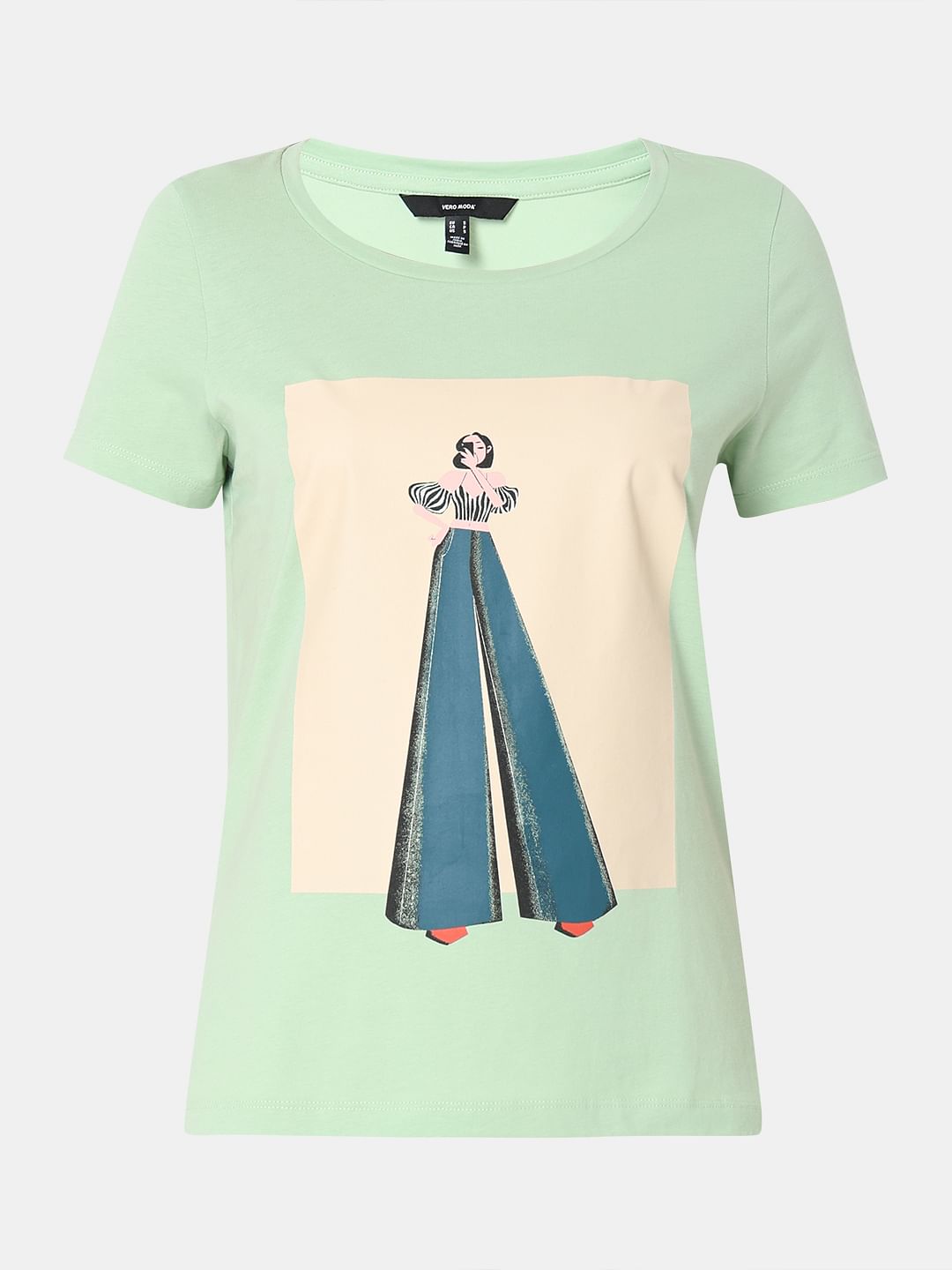 Green Graphic Print T-Shirt