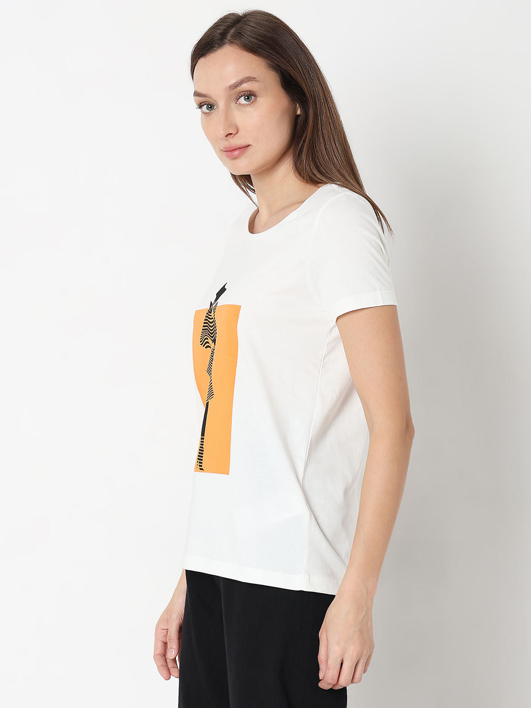 White Graphic Print T-Shirt