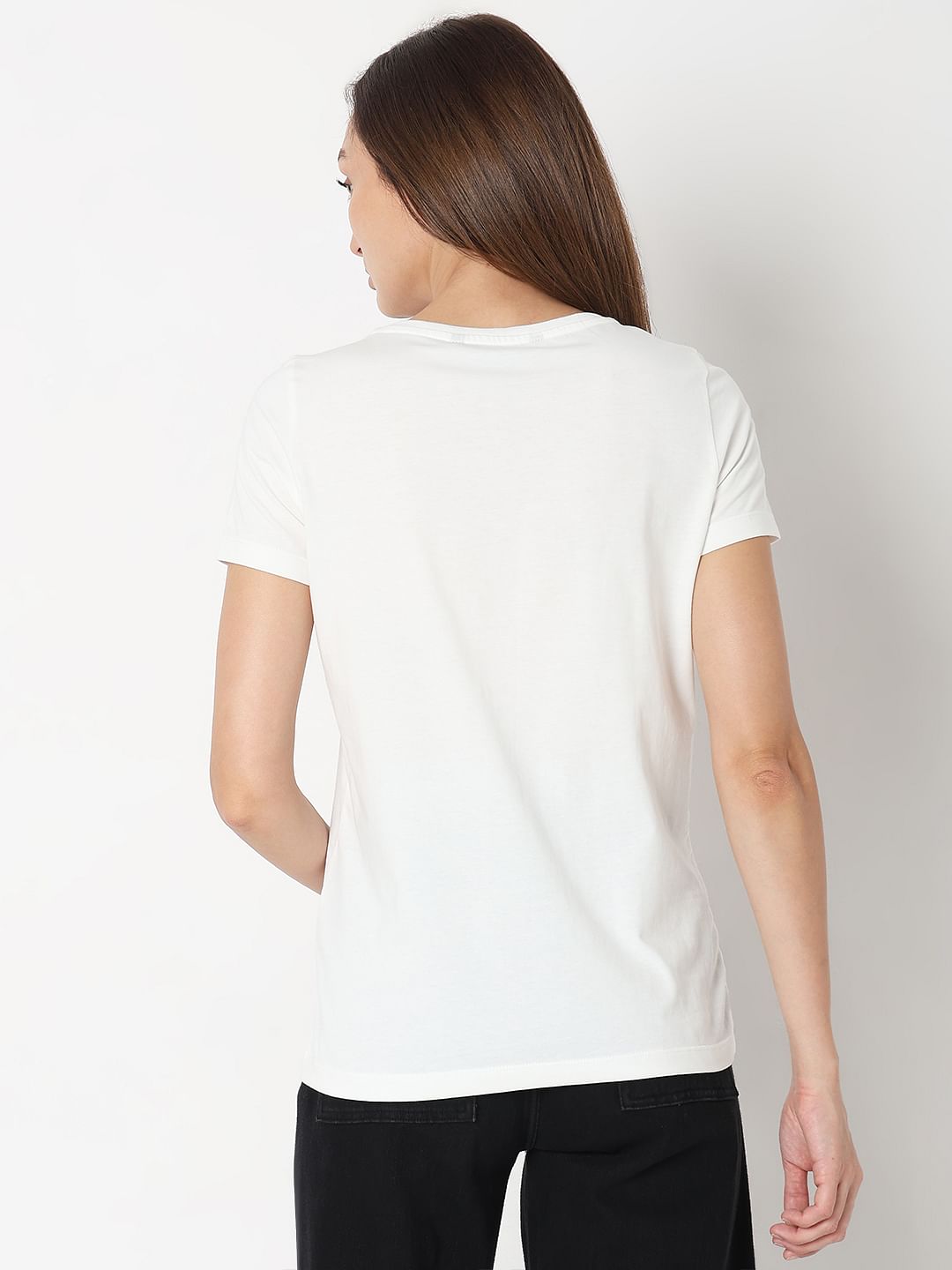 White Graphic Print T-Shirt