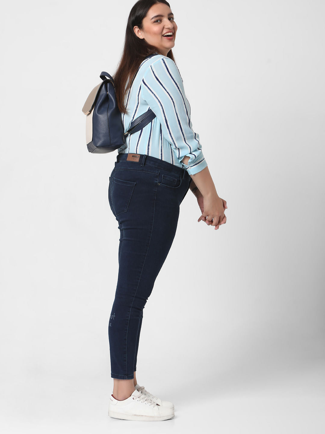 Curve Blue Mid Rise Jeggings