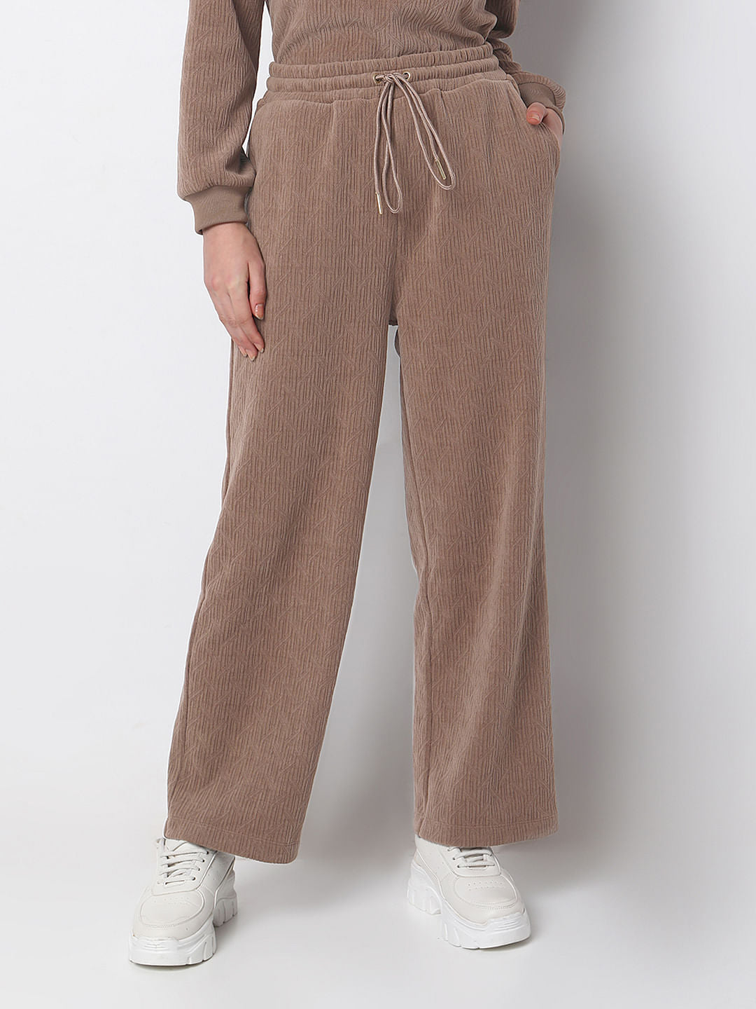 Brown Corduroy Co-Ord Set Sweatpants