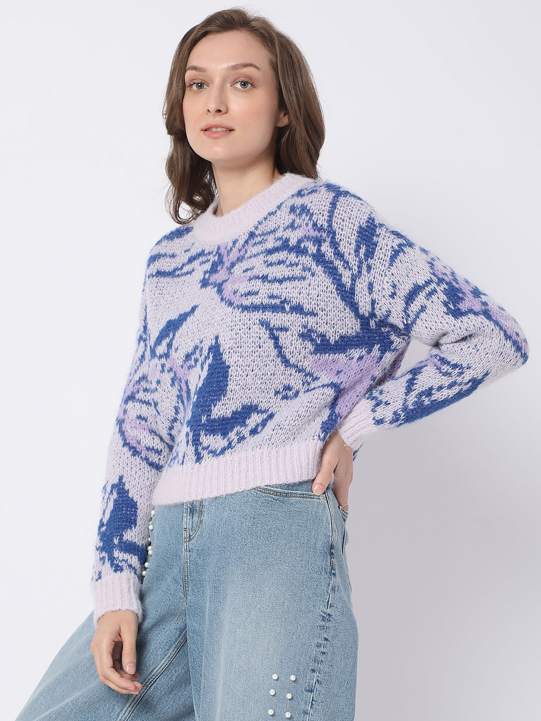 Purple Yarn Dyed Pullover