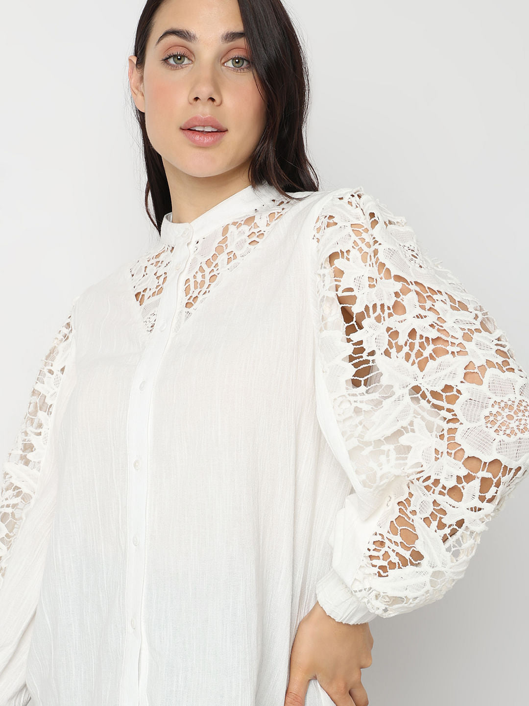 White Lace Cotton Top