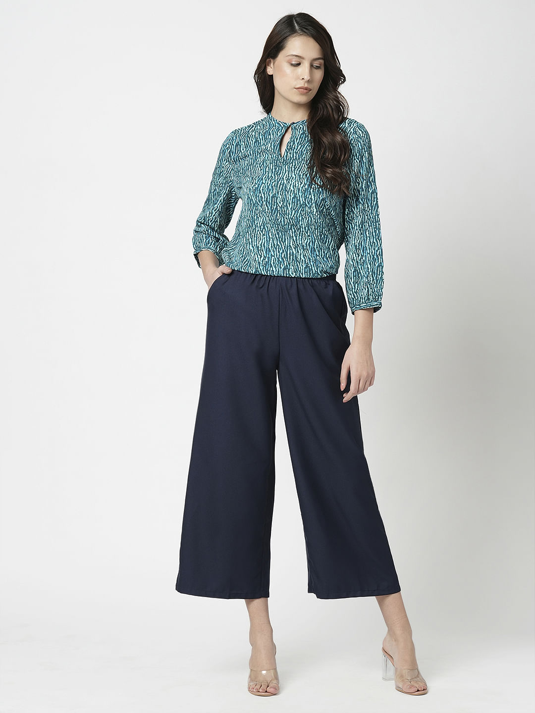 I.Scenery By Vero Moda Green Printed Top