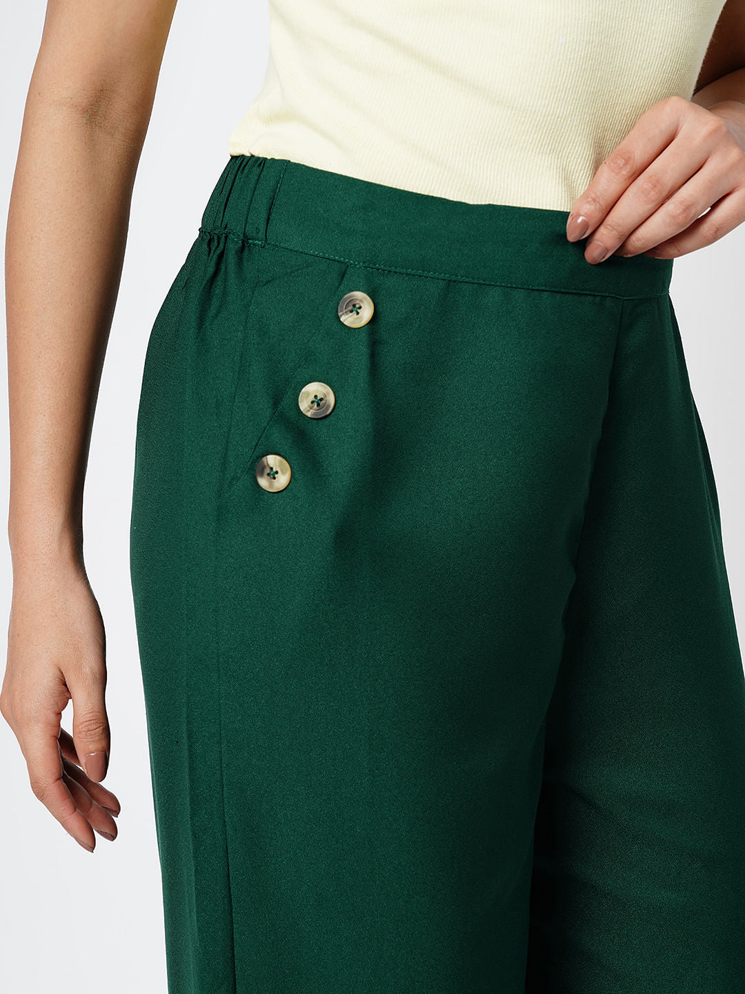 I.Scenery By Vero Moda Green High Rise Pants