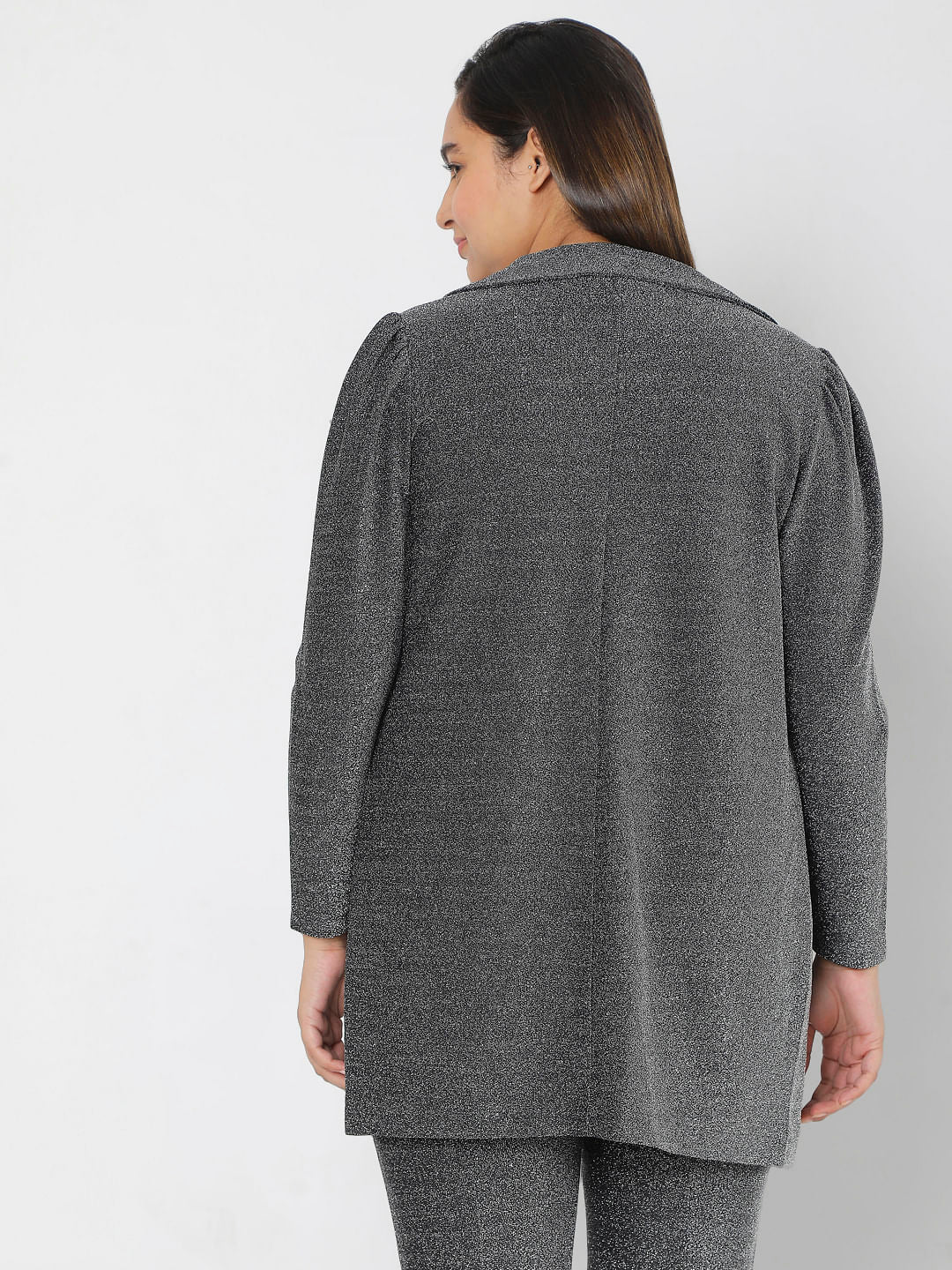 Curve Grey Lurex Co-Ord Blazer