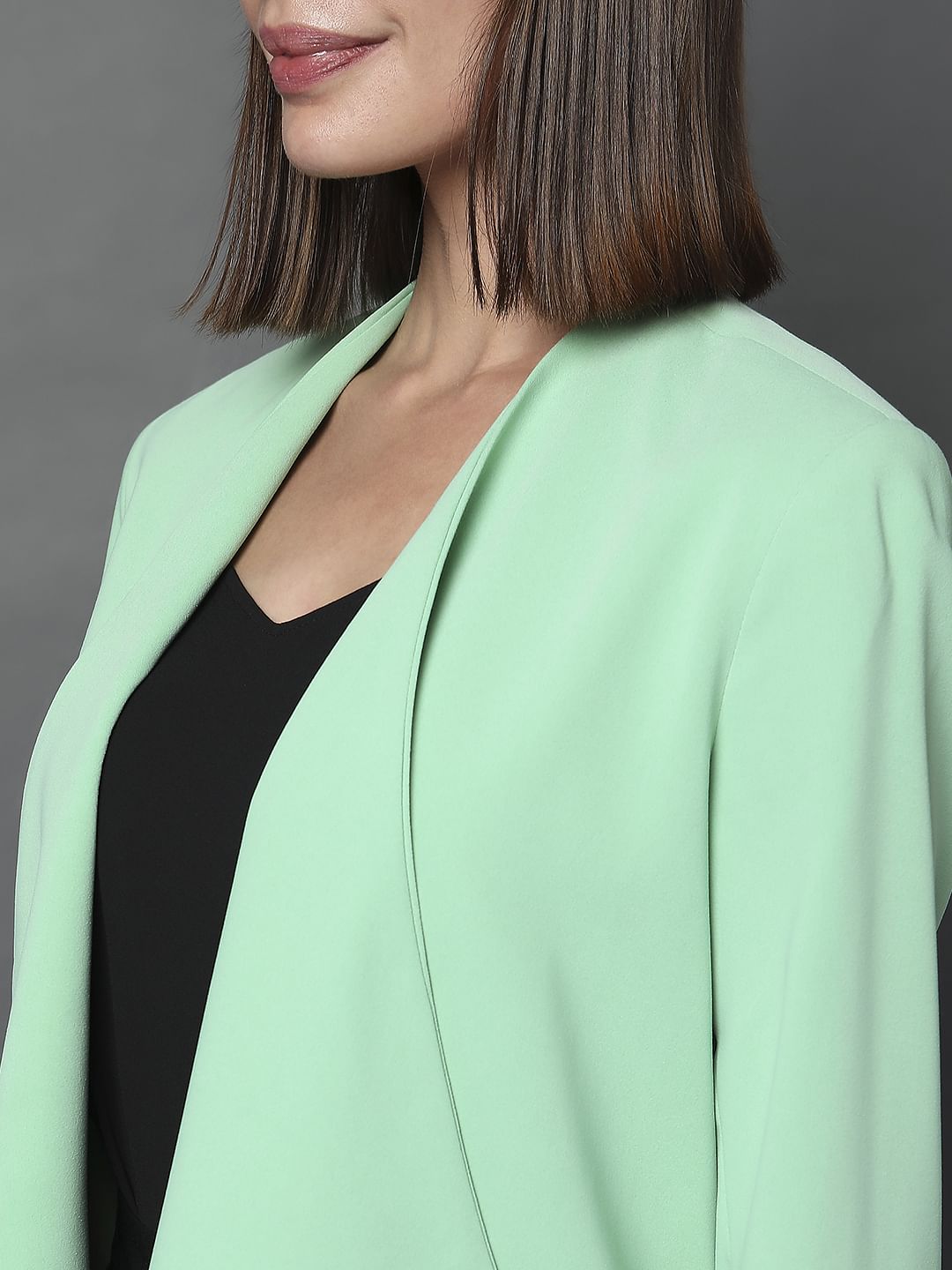 Light Green Front Open Blazer