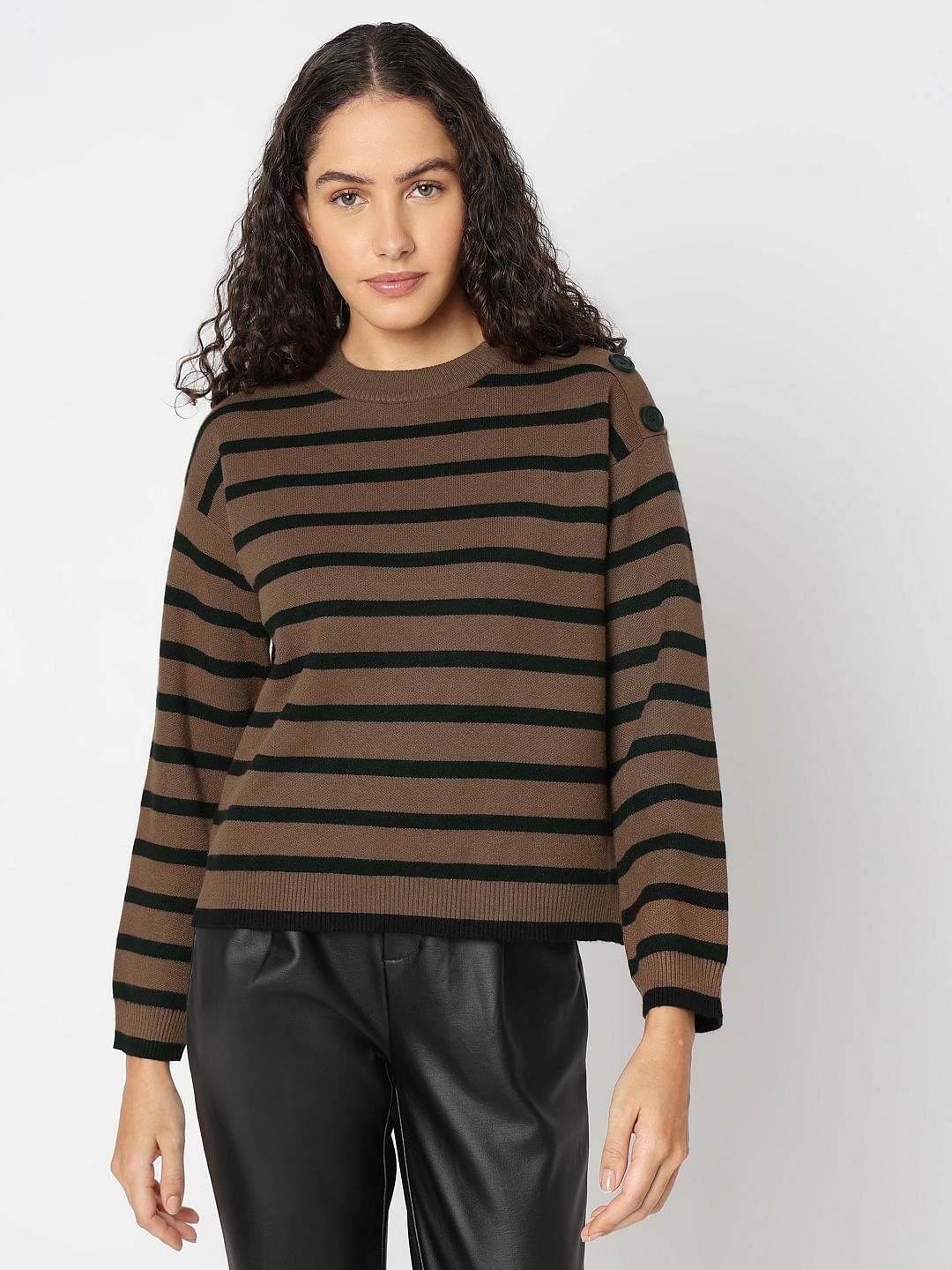 Brown Striped Pullover