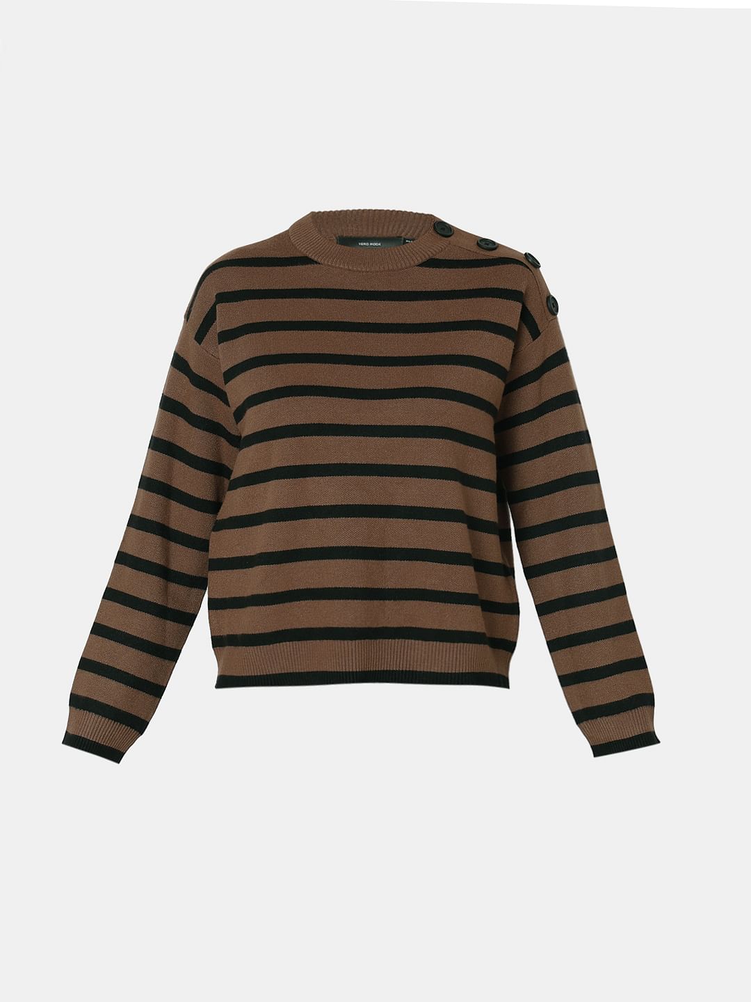 Brown Striped Pullover