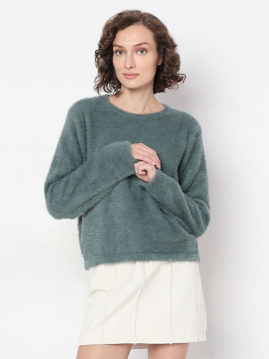 Green Fuzzy Pullover