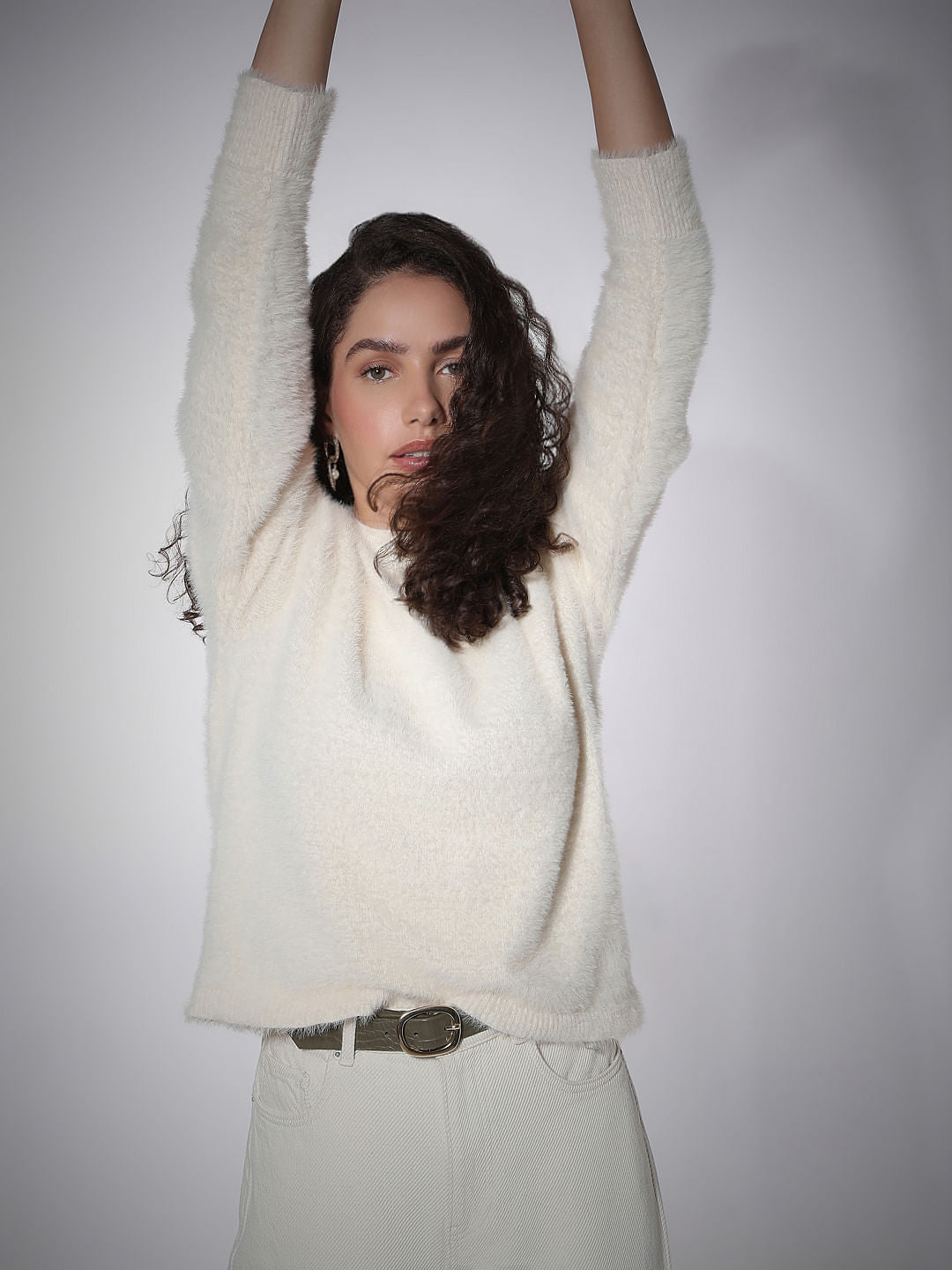 Beige Long Sleeve Pullover