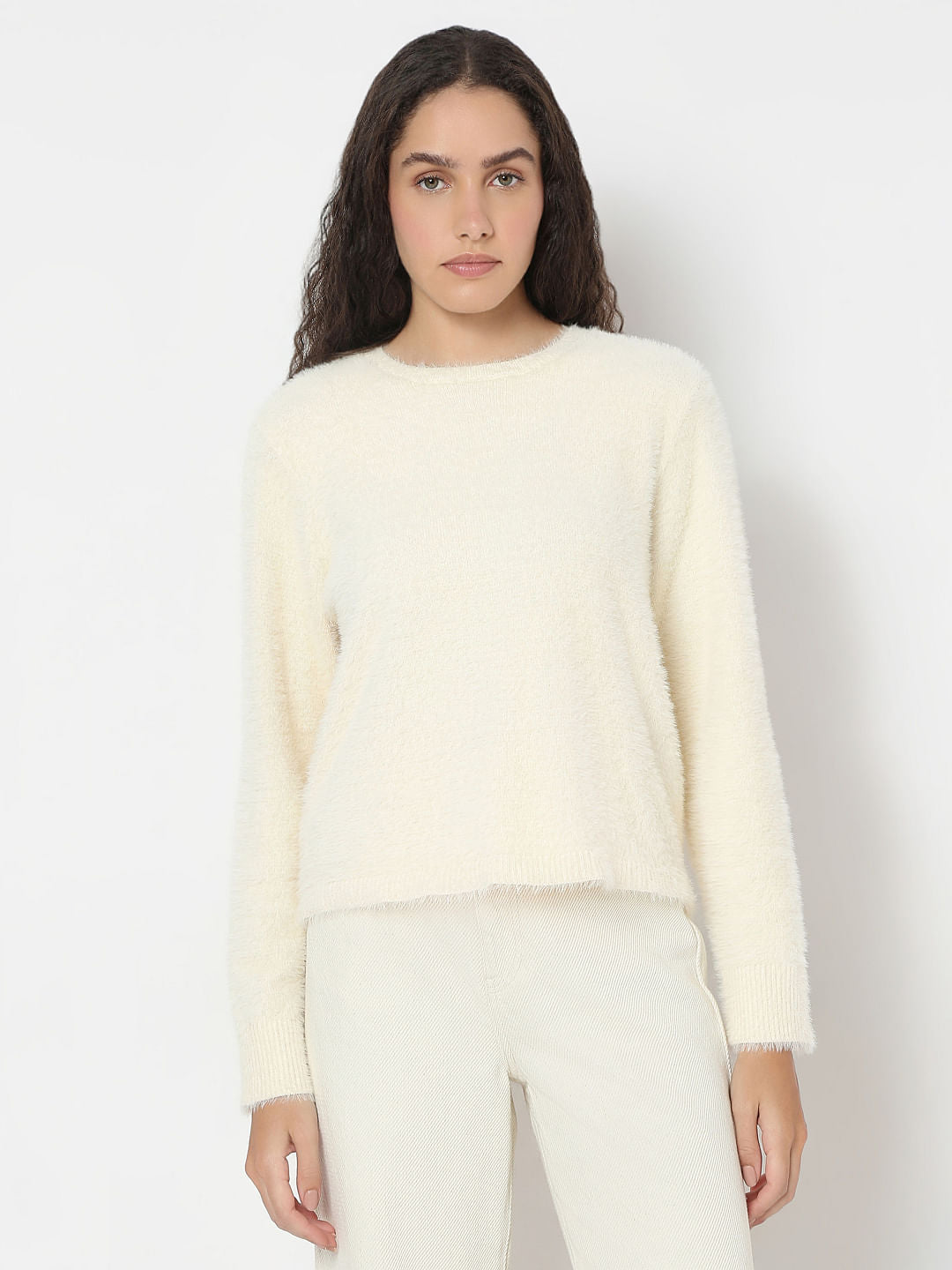 Beige Long Sleeve Pullover