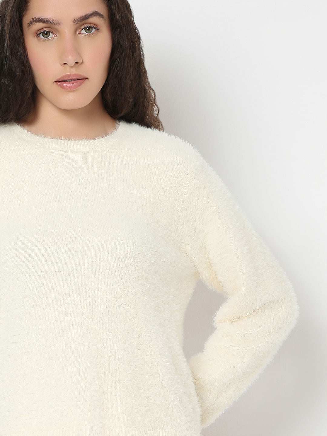 Beige Long Sleeve Pullover