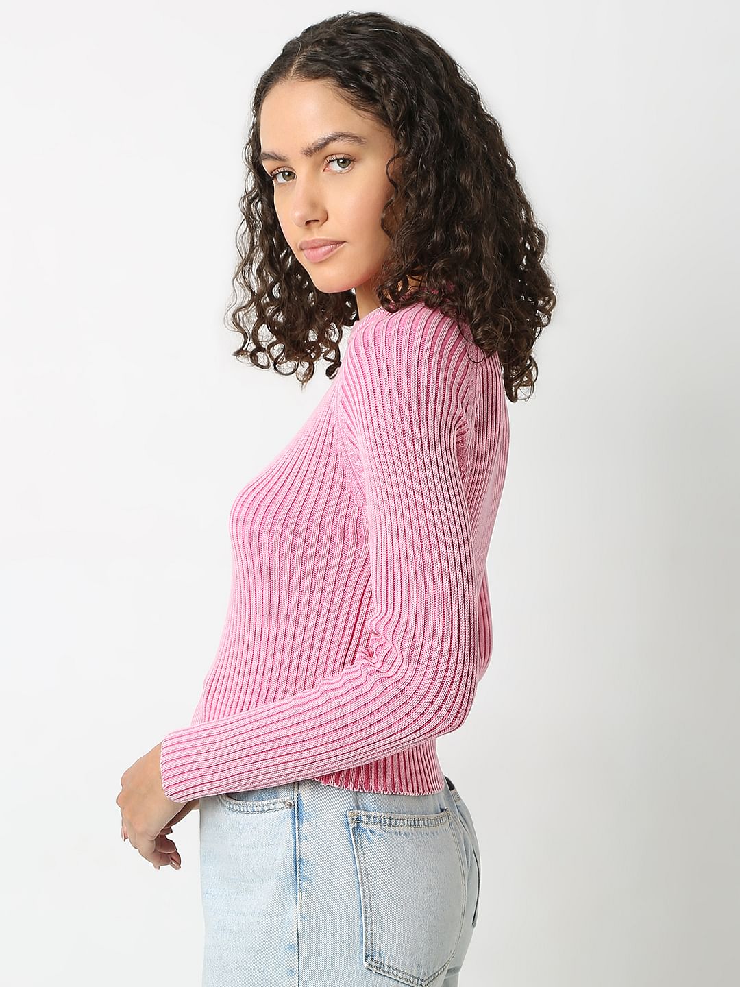 Pink O-Neck Pullover