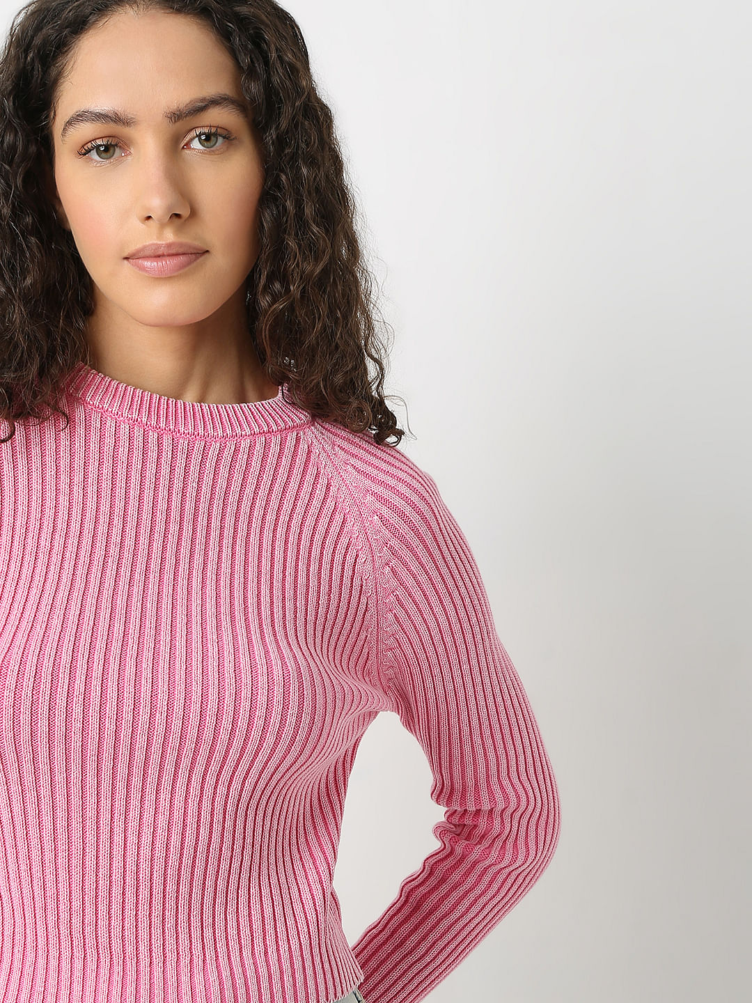 Pink O-Neck Pullover