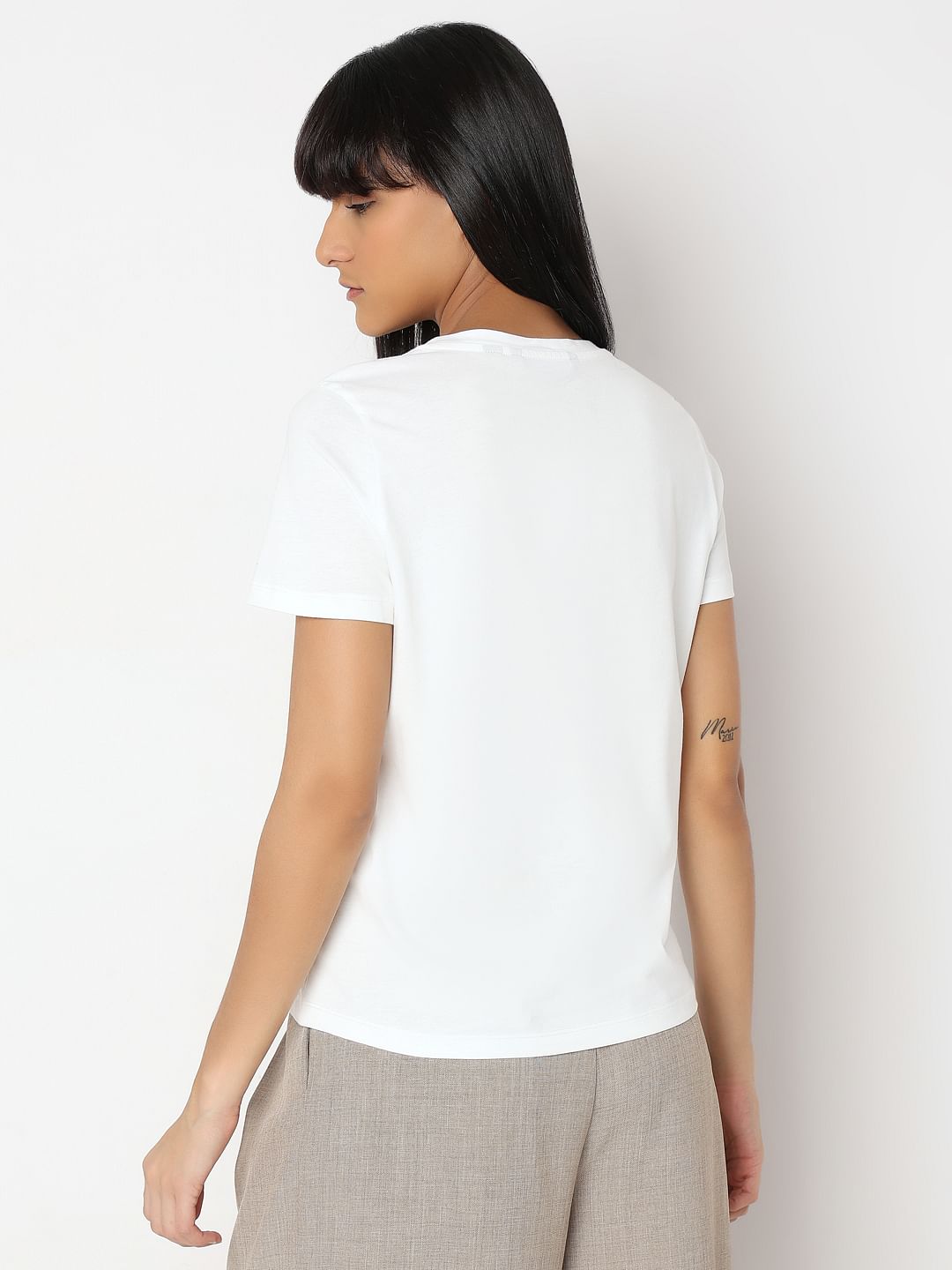 White Printed Organic Cotton T-Shirt