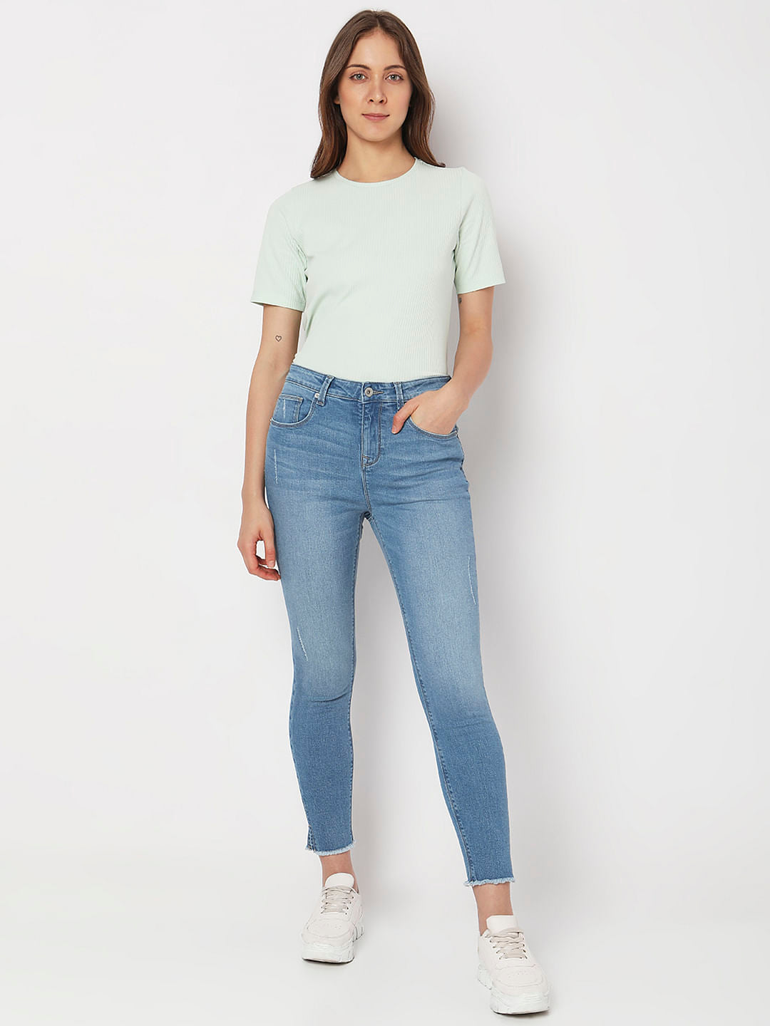 Light Blue High Rise Wendy Skinny Fit Jeans