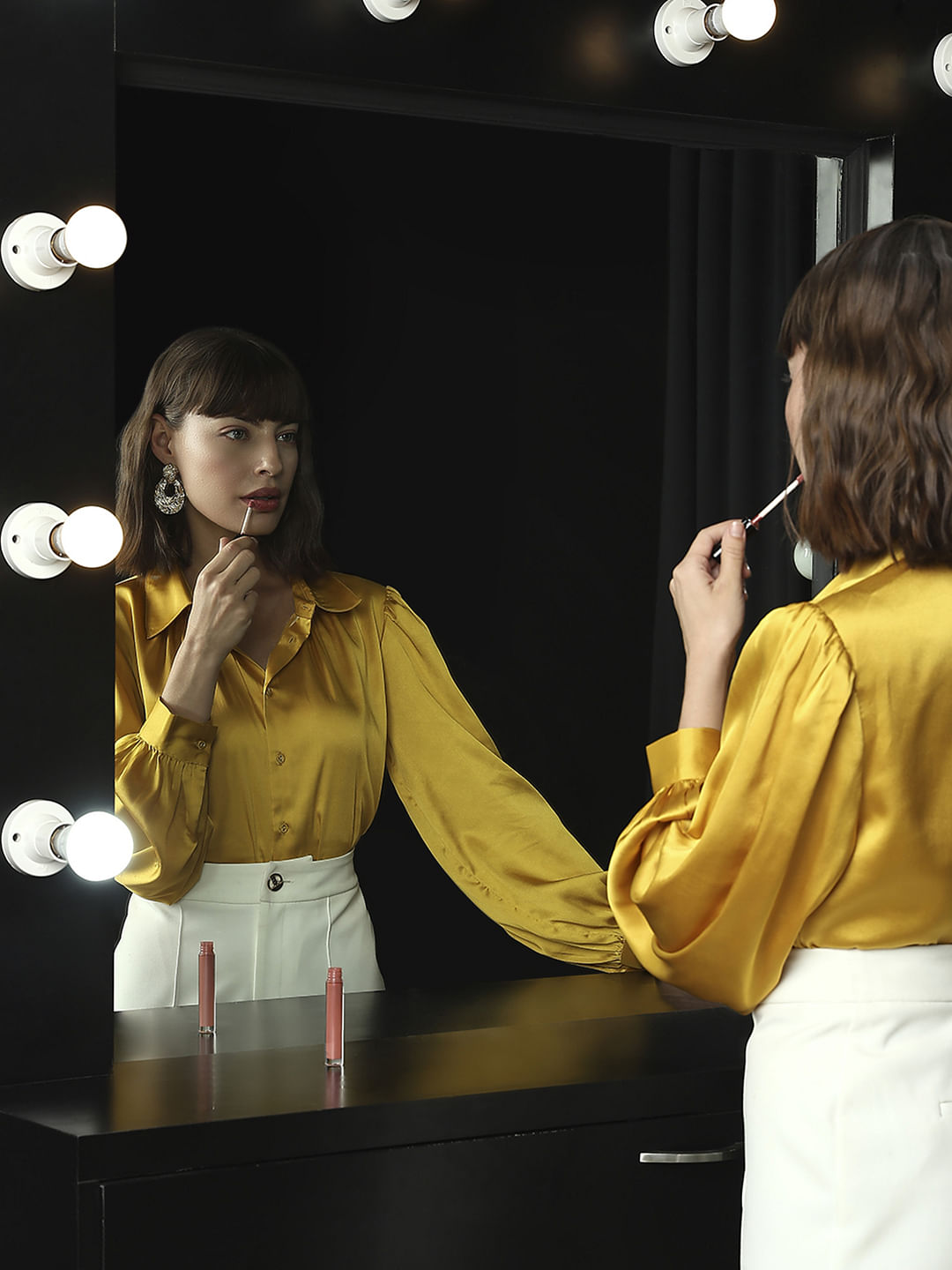 Golden Yellow Satin Shirt
