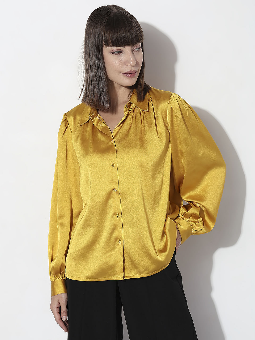 Golden Yellow Satin Shirt