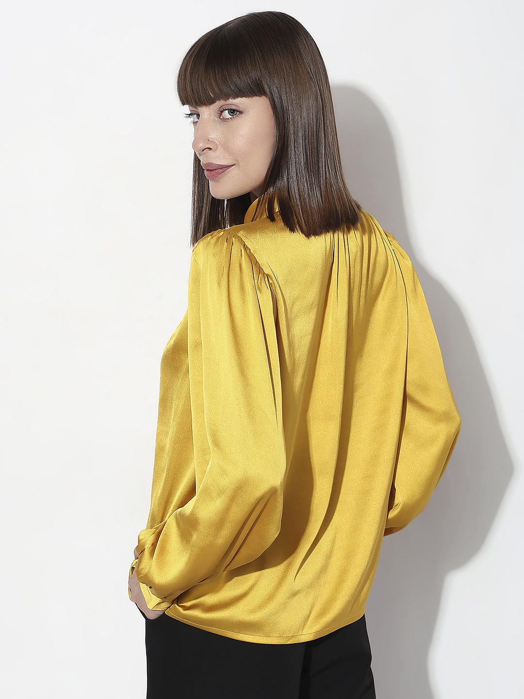 Golden Yellow Satin Shirt