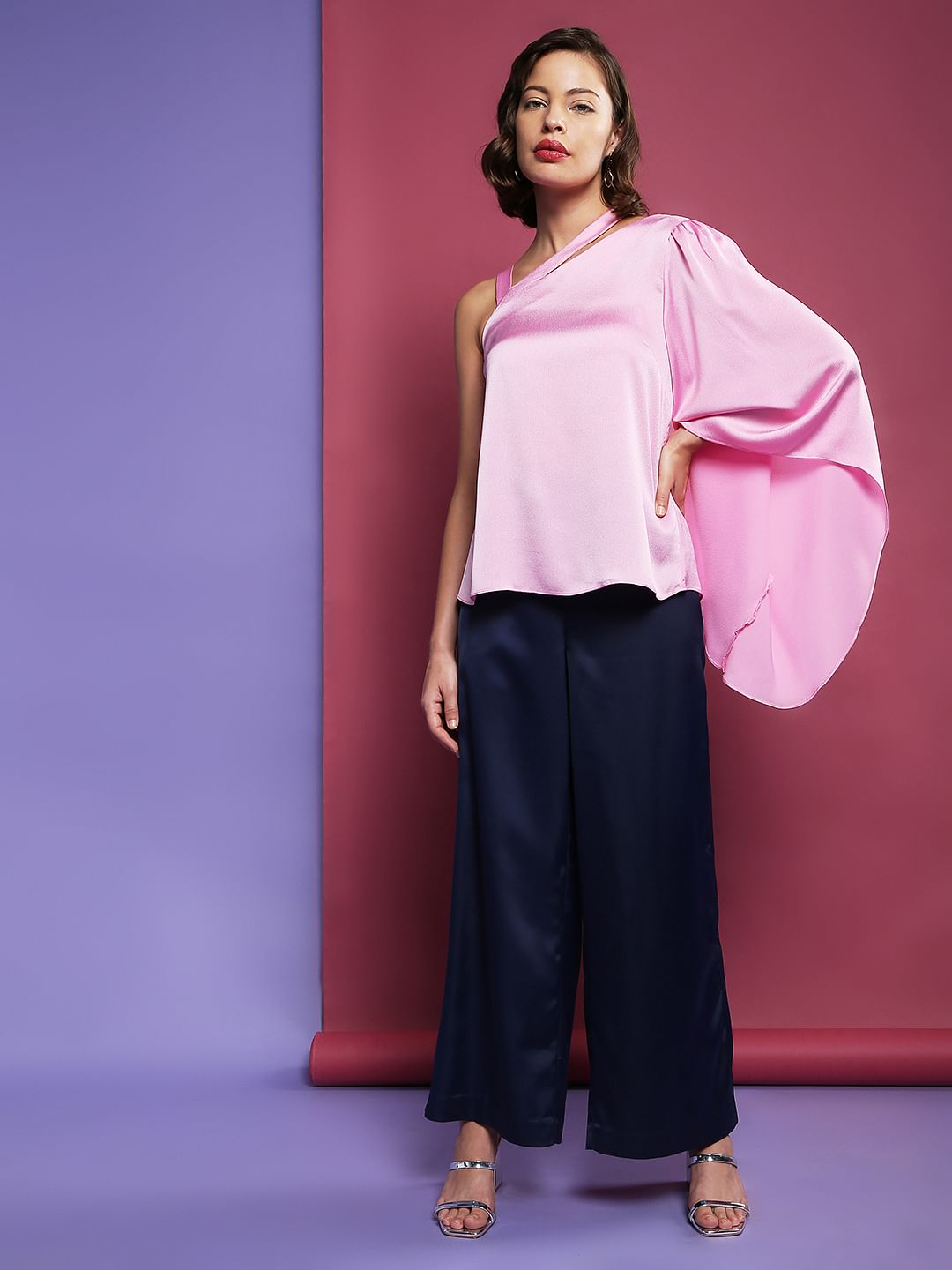 Marquee Pink One Shoulder Top