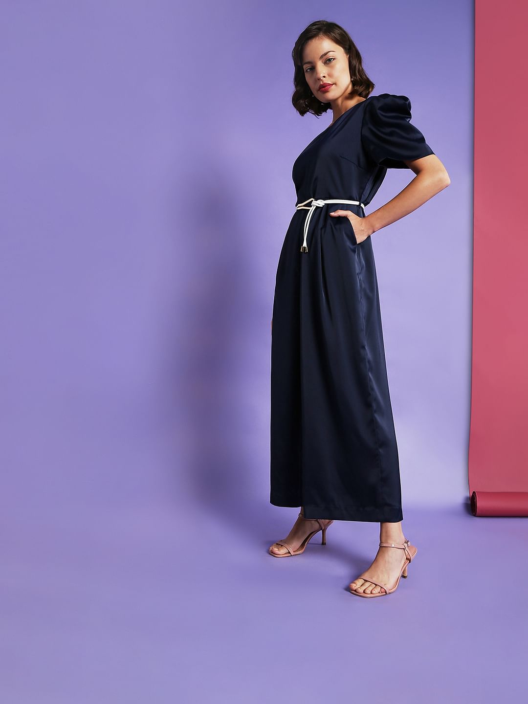 Marquee Blue One Shoulder Jumpsuit