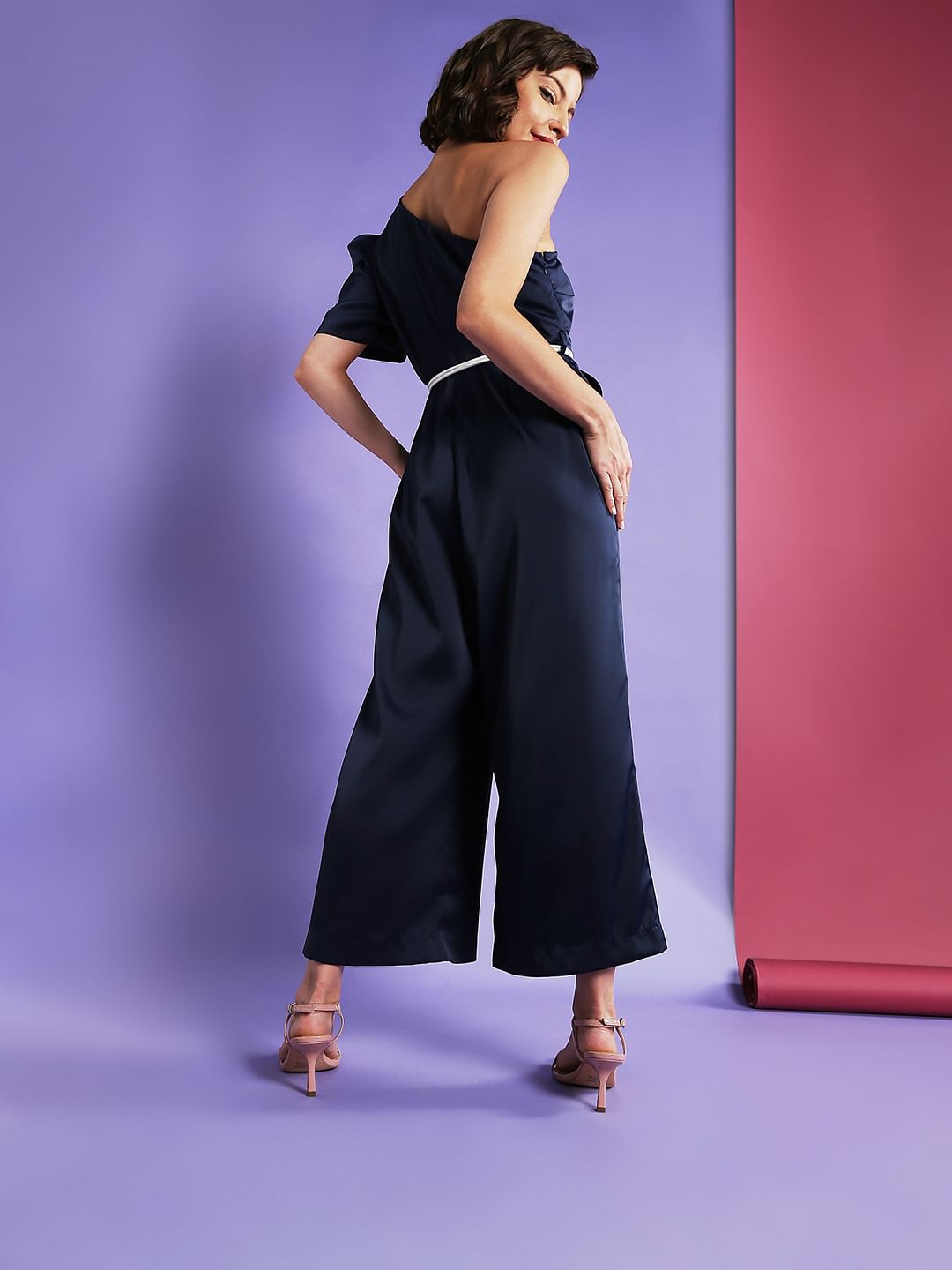 Marquee Blue One Shoulder Jumpsuit