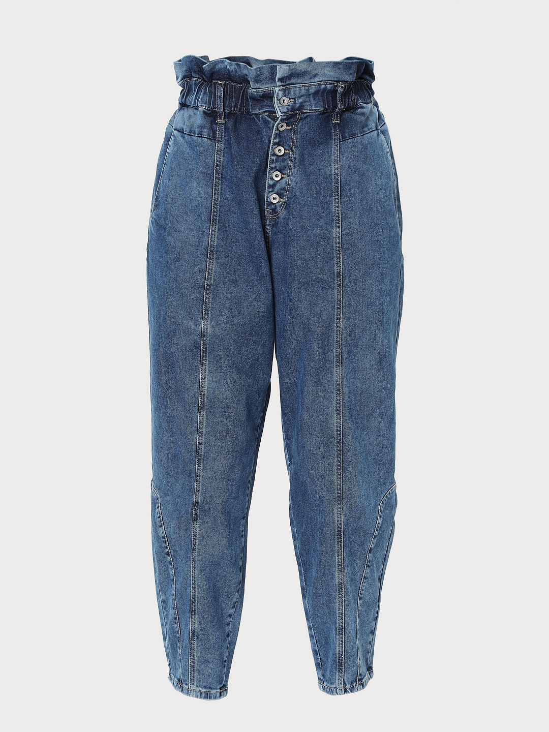 Blue High Rise Mom Jeans