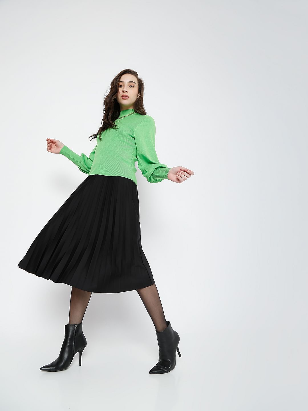 Green High Neck Sweater