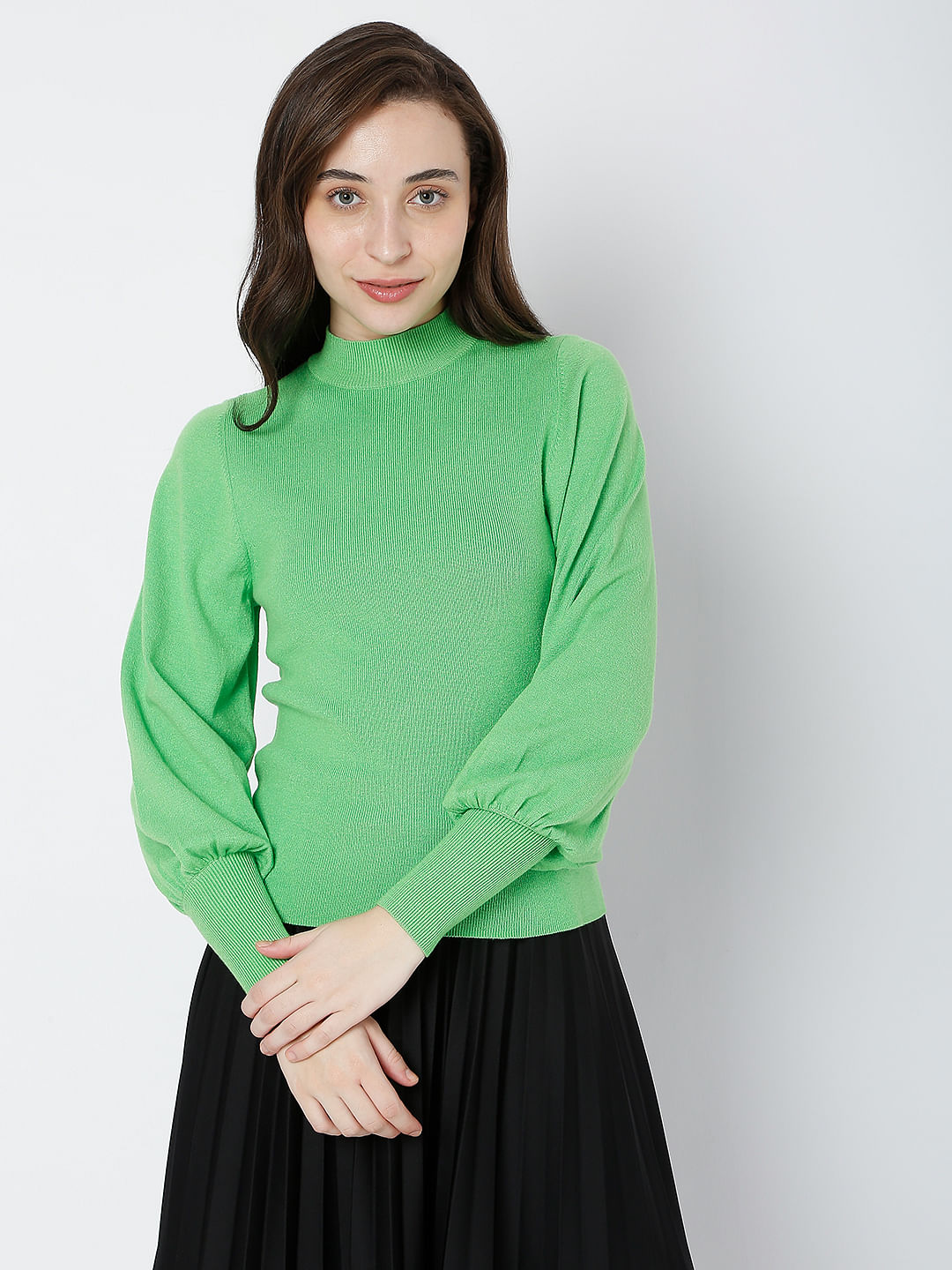 Green High Neck Sweater