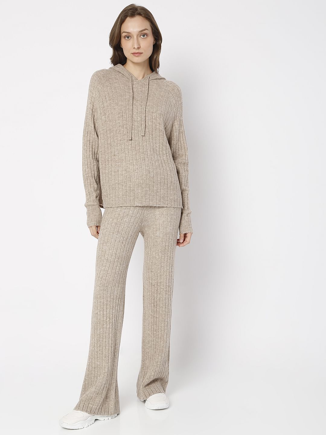 Brown Hooded Co-Ord Sweater