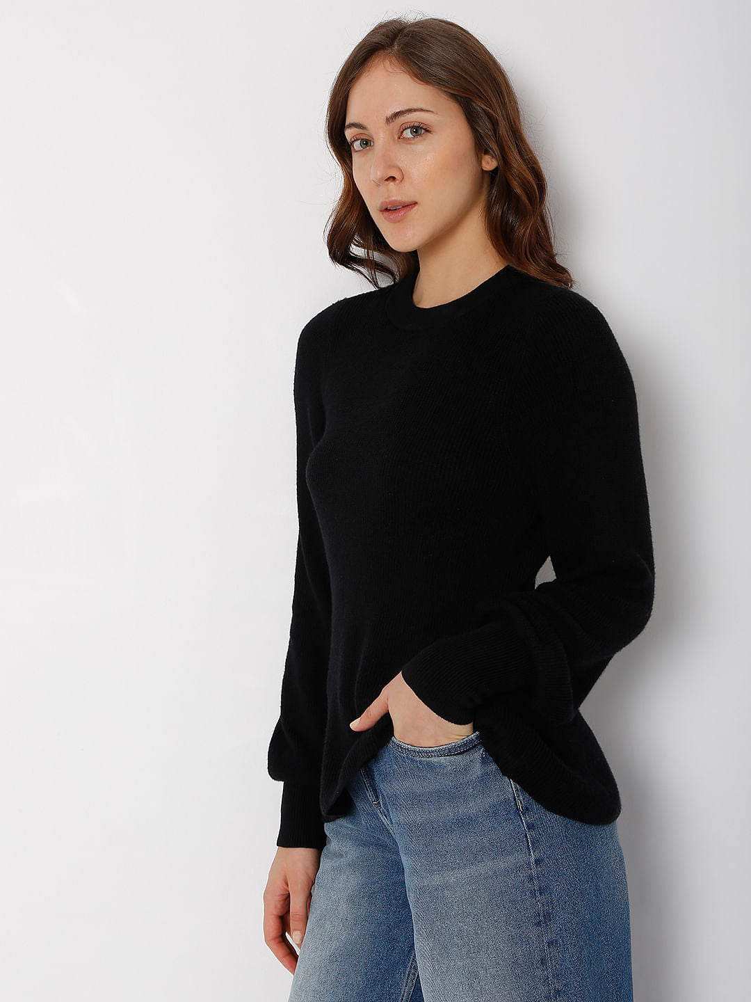 Black Peplum Pullover