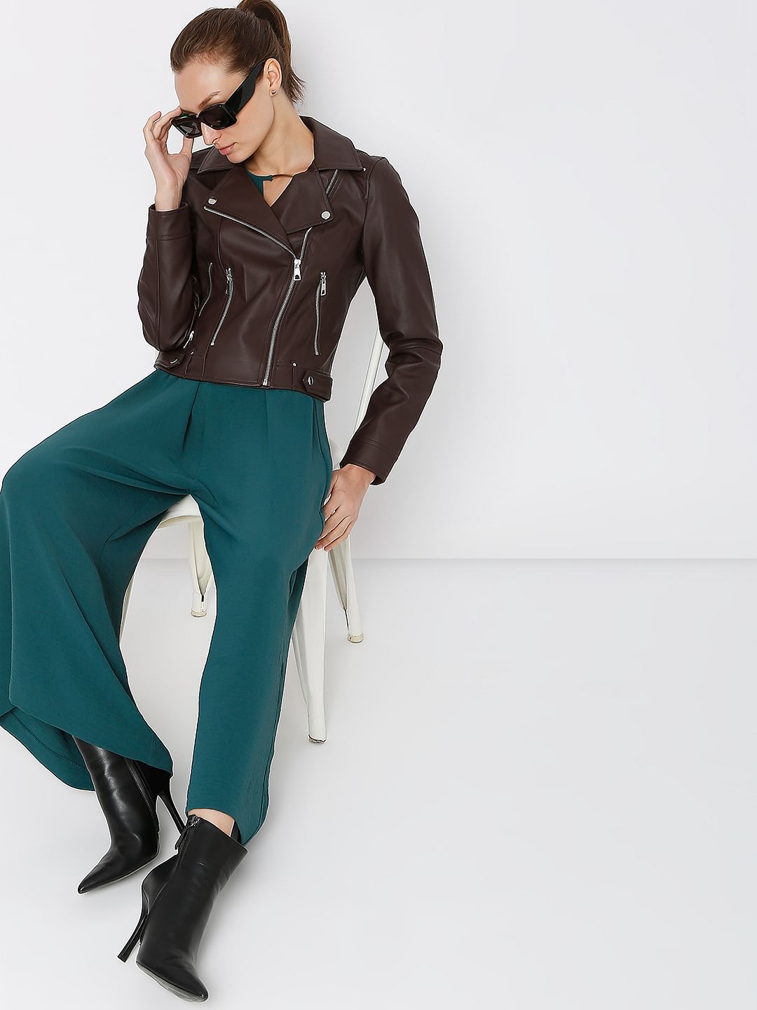 Dark Brown Biker Jacket