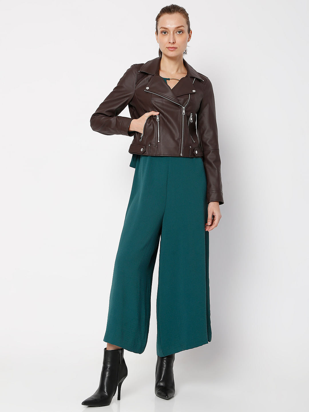 Dark Brown Biker Jacket