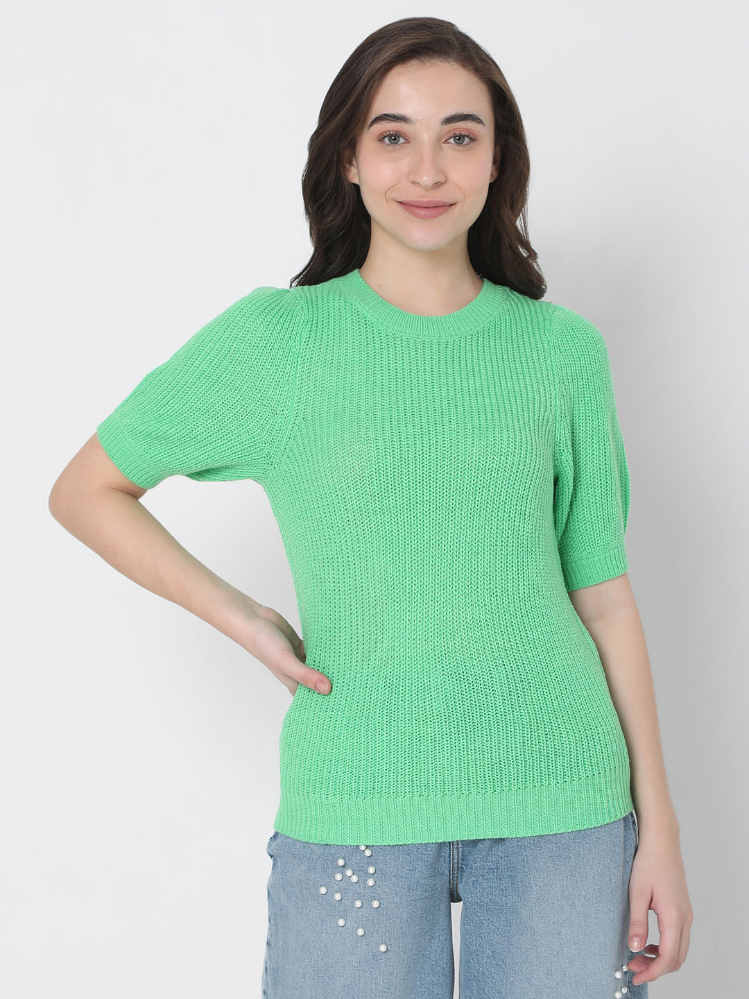 Green Knit Top