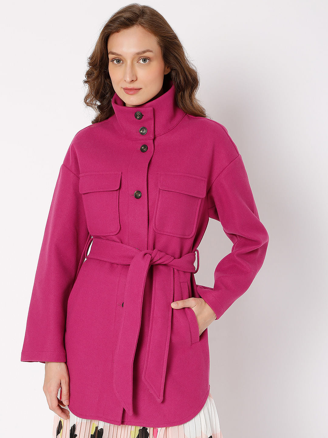 Pink Turtle Neck Jacket