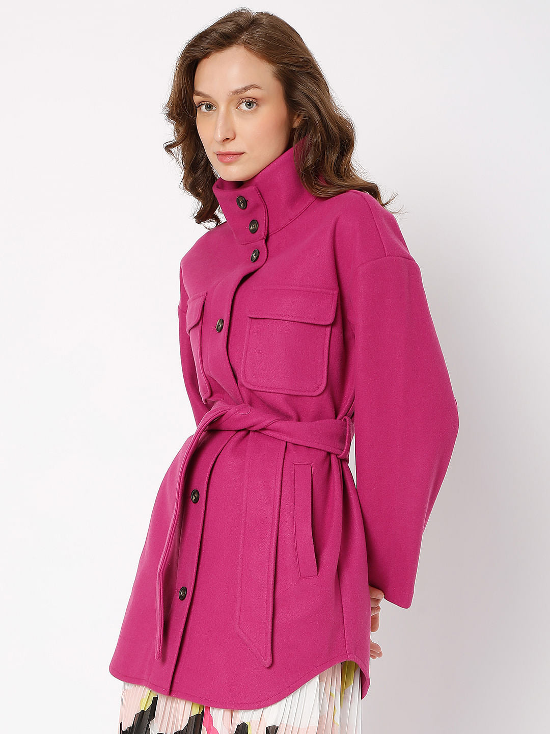 Pink Turtle Neck Jacket