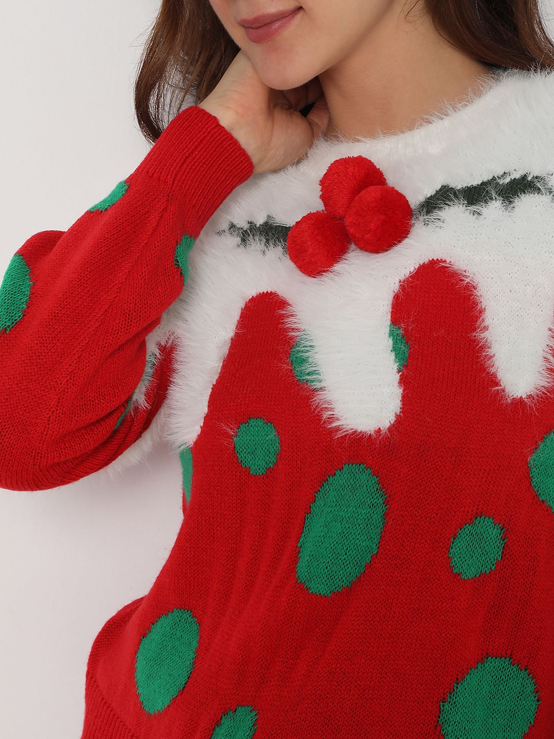 Red Xmas Print Sweater