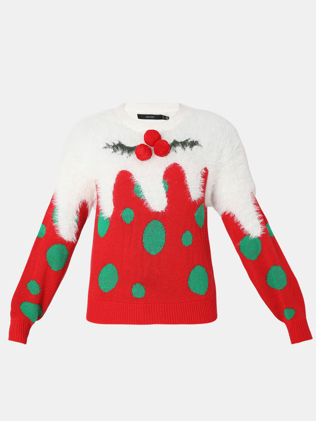 Red Xmas Print Sweater