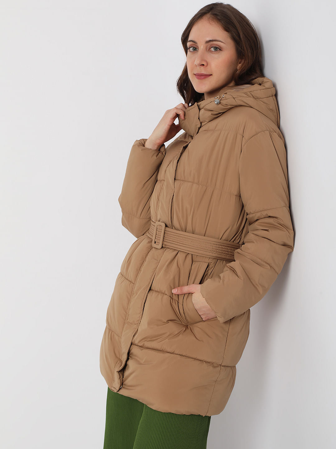 Brown Hooded Long Coat